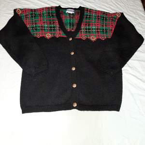 Vintage Pendleton sweater cardigan plaid large 90s